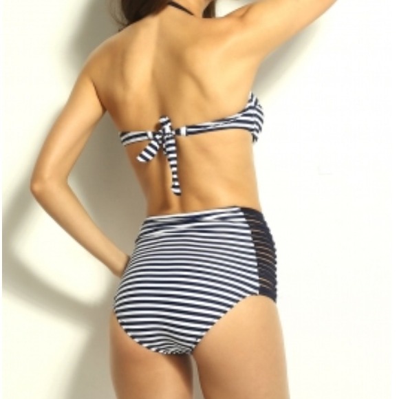 Black and white stripe high waisted bikini small - Picture 4 of 4