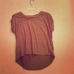 Brown suede shirt with pattern and pocket