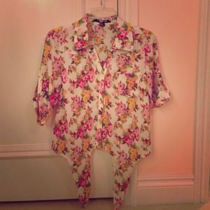 Floral tie shirt