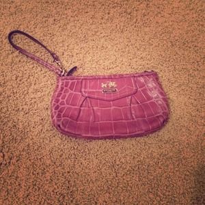 Purple Coach wristlet