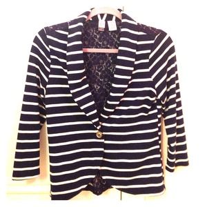 Blue and white blazer