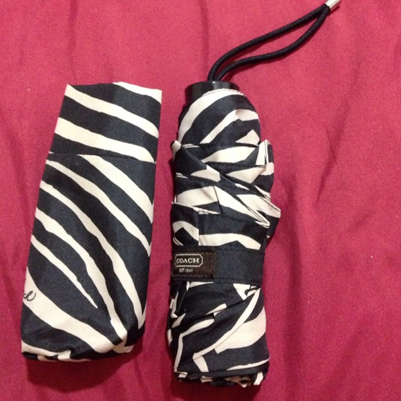 COACH ZEBRA PRINT MINI UMBRELLA