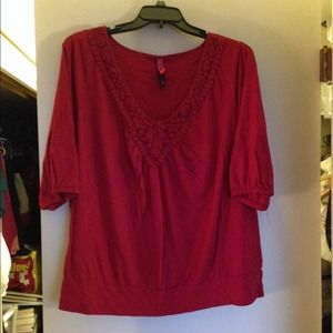 Bundle for olemisschick: red top & black sweater