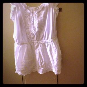 A white Aeropostale adjustable tank top