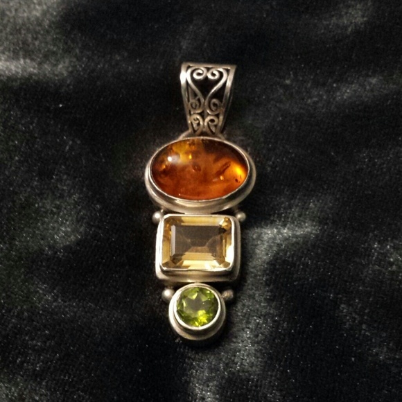 Multi-color Gem SS Pendant - Picture 1 of 3