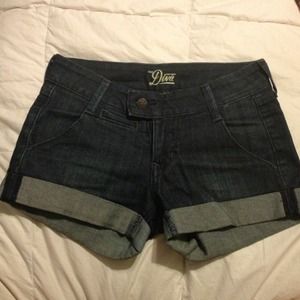 Denim cuff shorts