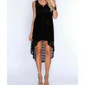 Sey black strapless hi-low dress