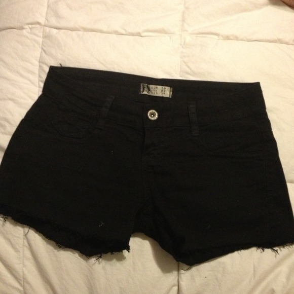 Black denim cutoff shorts - Size 2