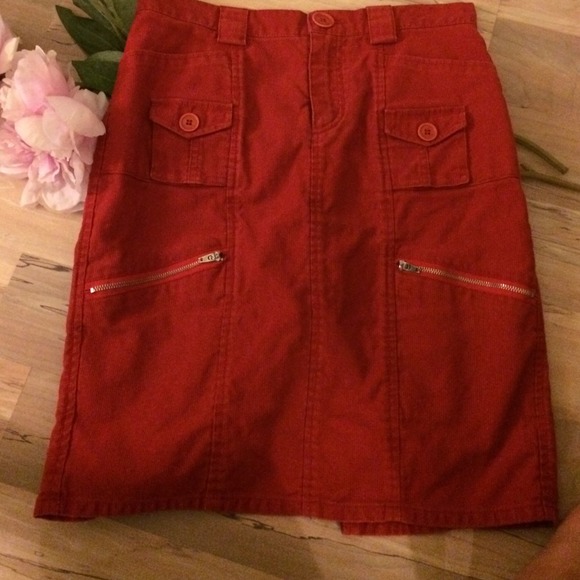 Marc by Marc Jacobs red/orange corduroy skirt