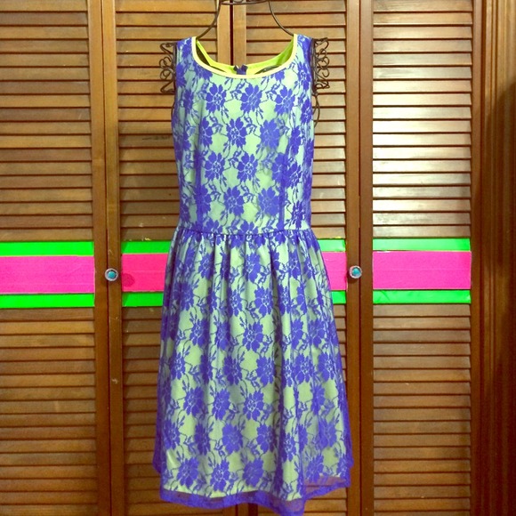 New! Mac+Jac neon lace dress