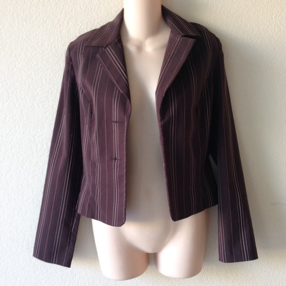 [VINTAGE] Ally B. Brown Stripe Jacket Blazer - Picture 1 of 4