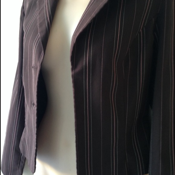 [VINTAGE] Ally B. Brown Stripe Jacket Blazer - Picture 2 of 4