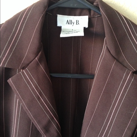 [VINTAGE] Ally B. Brown Stripe Jacket Blazer - Picture 4 of 4