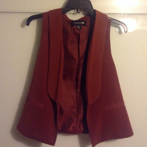 vest blazer brown/orange