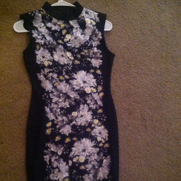 Floral Turtleneck Body Con