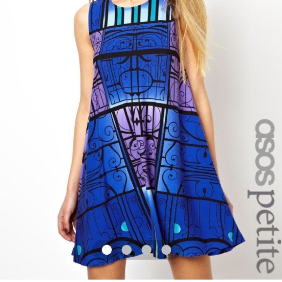 ASOS Petite Swing dress gate print size 0