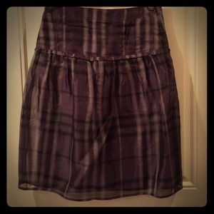 Purple plaid silk Burberry skirt!