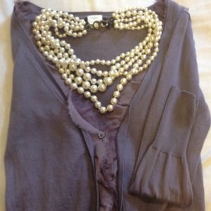 lavender jcrew sweater with beautiful details