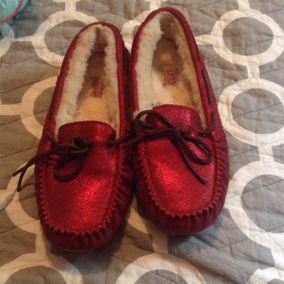 Red ugg slippers