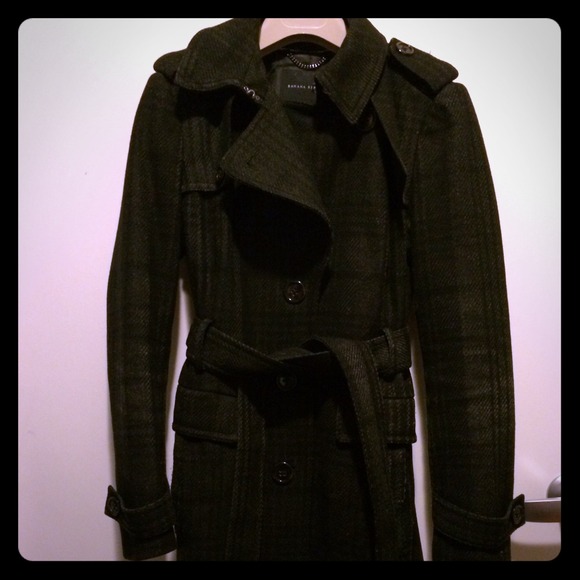 Banana Republic Plaid Wool Coat