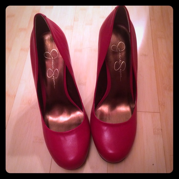 Jessica Simpson Red Leather Pumps