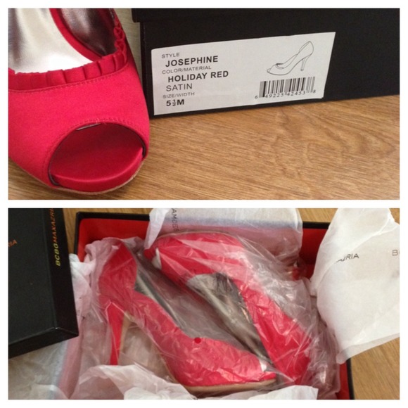 Red BCBG satin heels - Picture 4 of 4