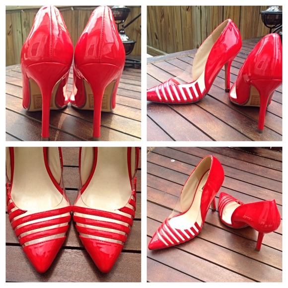 Red/clear pointy heels - Picture 3 of 4