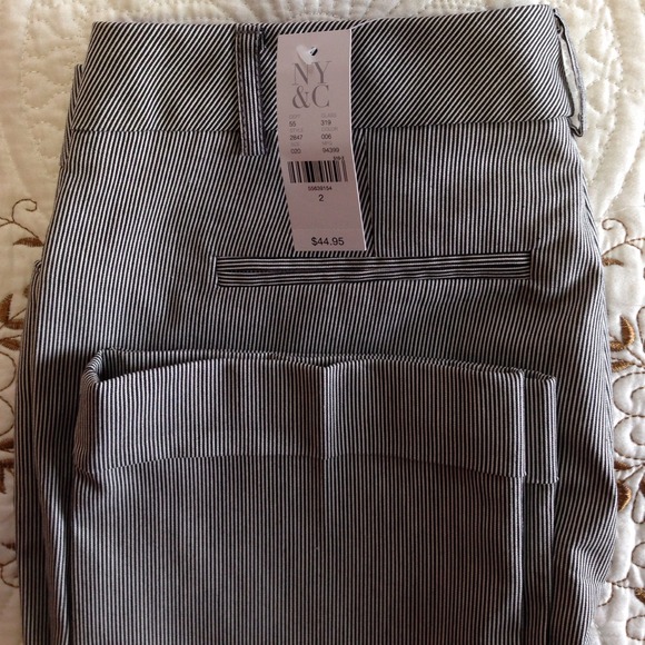 Cuffed cropped pinstripe pants