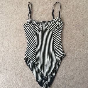 American apparel striped bodysuit