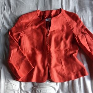 Coral Zip Up Blazer