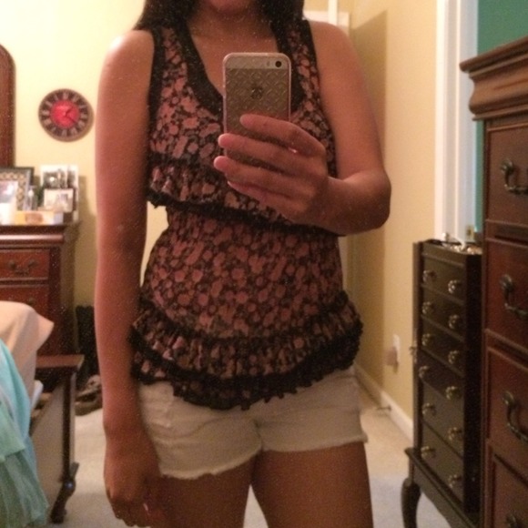 Xs ruffle top fr wet seal , worn twice if that