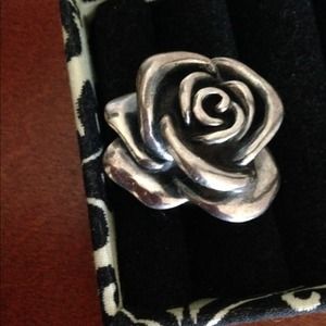 Sterling Silver Rose Ring Size 5