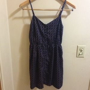 Navy blue dress with bow print