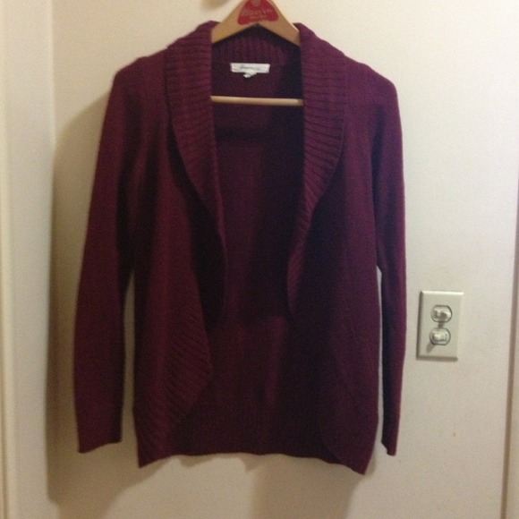 Burgundy knit cardigan