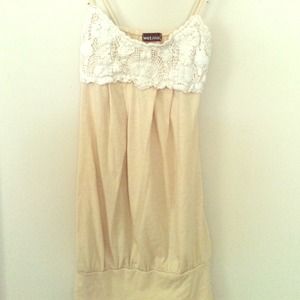 Tan & Ivory crochet tank top