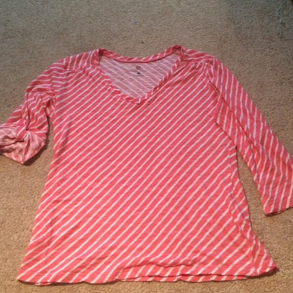 PRICE DROP! Pink/white striped med-length NY&C top