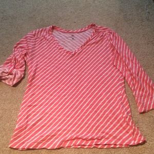 PRICE DROP! Pink/white striped med-length NY&C top