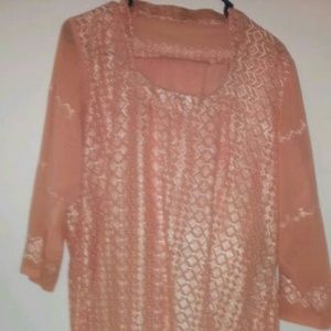 Peach colored salwar kameez