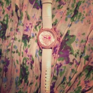 Betsey Johnson owl mother-of-pearl watch