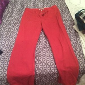 Red Wide leg Loft Pants