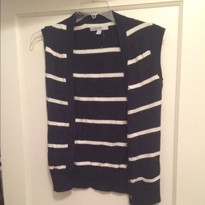 Sleeveless Vest, navy & white