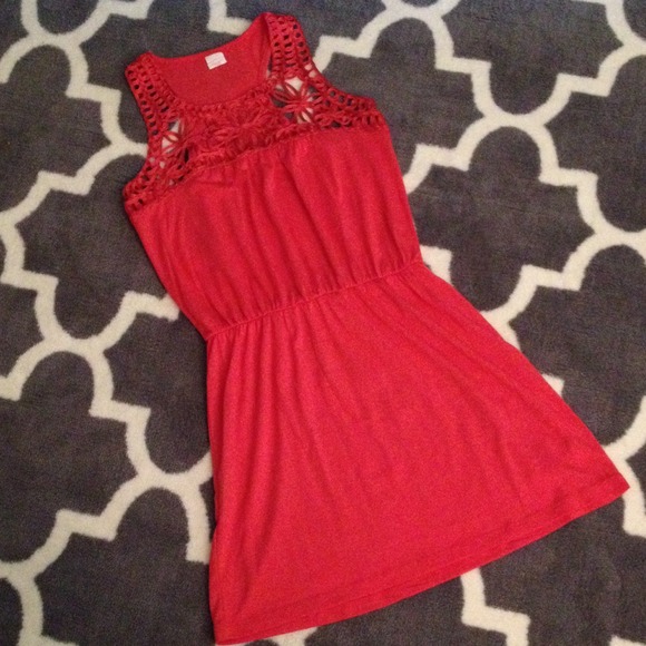Coral short sundress