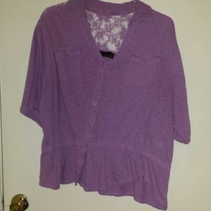 REDUCED PRICE! Collared purple top.