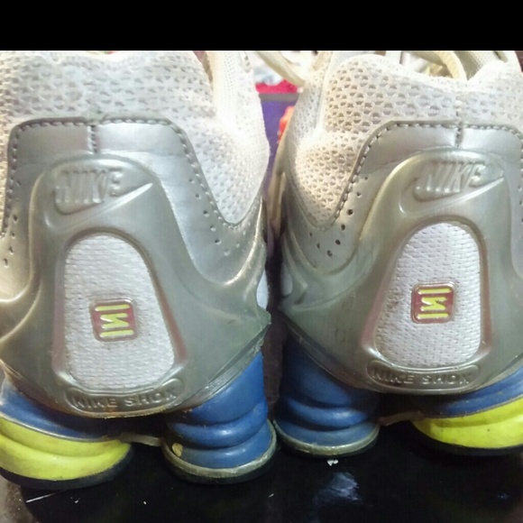 Nike shox yellow blue and gray