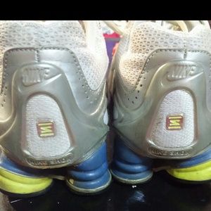 Nike shox yellow blue and gray