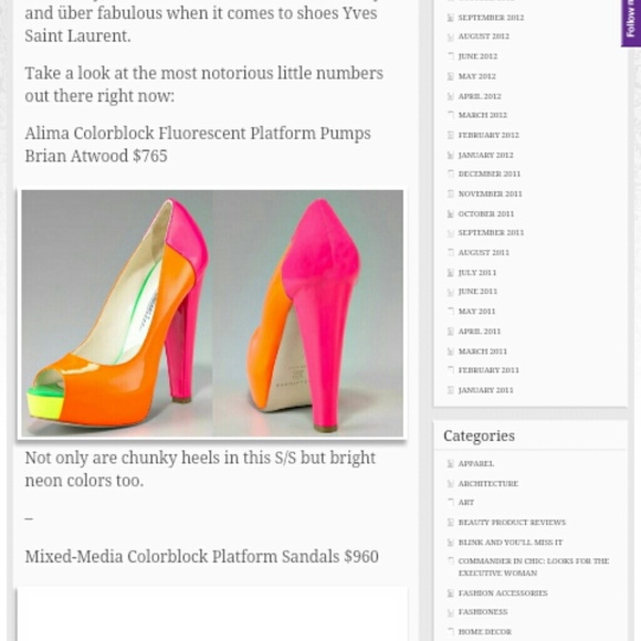 Brian atwood neon color pumps