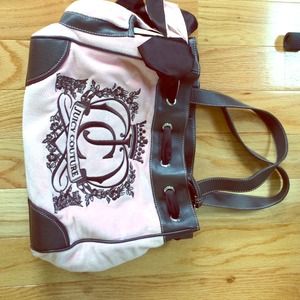 Pink and brown Juicy couture velour large purse