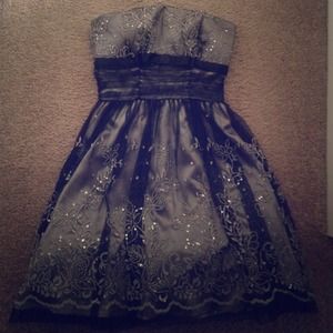 fancy black and grey beaded detail dress