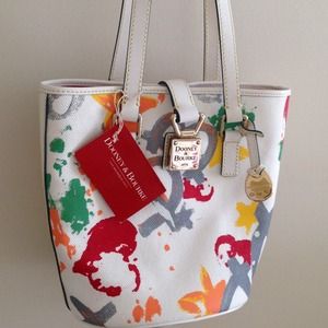 Dooney & Bourke splatter graffiti satchel purse