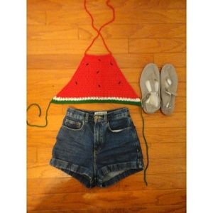 Crochet watermelon halter top